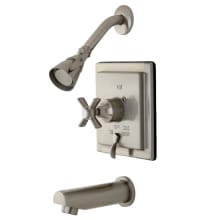 Millennium Tub and Shower Trim Package with 1.8 GPM Multi Function Shower Head and Cross Handles