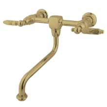 Heritage 1.2 GPM Wall Mounted Bridge, Widespread Bathroom Faucet