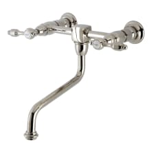 Tudor 1.2 GPM Wall Mounted Bridge, Widespread Bathroom Faucet