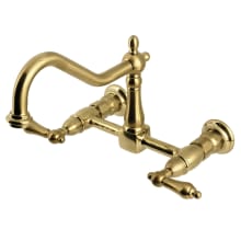 Heritage 1.8 GPM Wall Mounted Widespread Bridge Kitchen Faucet - Includes Escutcheon