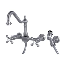 Heritage 1.8 GPM Widespread Bridge Kitchen Faucet - Includes Escutcheon and Side Spray