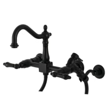 Duchess 1.8 GPM Wall Mounted Widespread Bridge Kitchen Faucet – Includes Side Spray, and Escutcheon