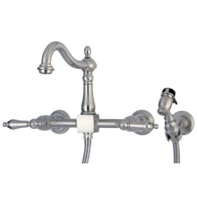 Heritage 1.8 GPM Widespread Bridge Kitchen Faucet - Includes Escutcheon and Side Spray