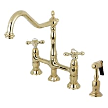 Heritage 1.8 GPM Widespread Bridge Kitchen Faucet - Includes Escutcheon and Side Spray