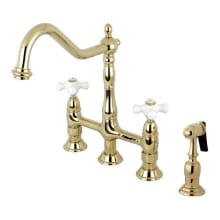 Heritage 1.8 GPM Widespread Bridge Kitchen Faucet - Includes Escutcheon and Side Spray