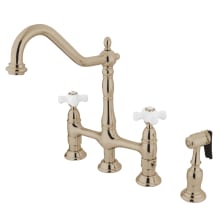 Heritage 1.8 GPM Widespread Bridge Kitchen Faucet - Includes Escutcheon and Side Spray