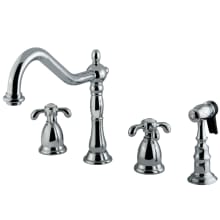 French Country 1.8 GPM Widespread Kitchen Faucet - Includes Escutcheon and Side Spray