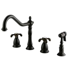 French Country 1.8 GPM Widespread Kitchen Faucet - Includes Escutcheon and Side Spray