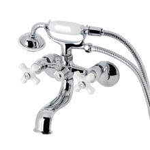 Kingston Wall Mounted 9-5/16" Tub Filler with Built-In Diverter - Includes Hand Shower