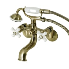 Kingston Wall Mounted 9-3/16" Tub Filler with Built-In Diverter - Includes Hand Shower