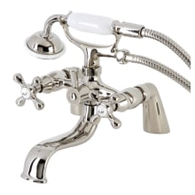 Kingston Deck Mounted Clawfoot Tub Filler with Built-In Diverter – Includes Hand Shower