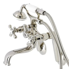 Kingston Wall Mounted Clawfoot Tub Filler with Built-In Diverter – Includes Hand Shower