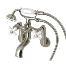 Kingston Wall Mounted 9-7/8" Tub Filler with Built-In Diverter - Includes Hand Shower