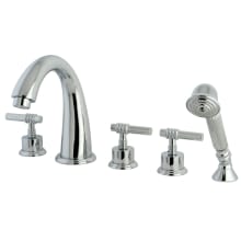 Manhattan Deck Mounted Roman Tub Filler with Built-In Diverter - Includes Hand Shower