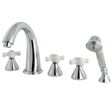 Roman Deck Mounted Roman Tub Filler with Built-In Diverter - Includes Hand Shower