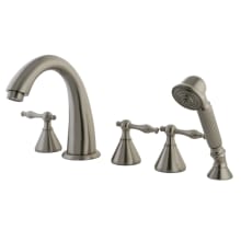 Naples Deck Mounted Roman Tub Filler with Built-In Diverter - Includes Hand Shower