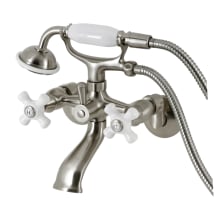 Kingston Wall Mounted 7-5/16" Tub Filler with Built-In Diverter - Includes Hand Shower