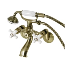 Kingston Wall Mounted 7-3/16" Tub Filler with Built-In Diverter - Includes Hand Shower