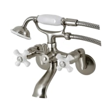 Kingston Wall Mounted 7-3/16" Tub Filler with Built-In Diverter - Includes Hand Shower
