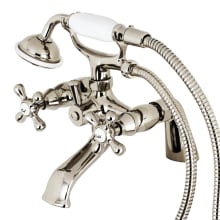 Kingston Deck Mounted Clawfoot Tub Filler with Built-In Diverter - Includes Hand Shower