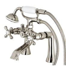 Kingston Deck Mounted Clawfoot Tub Filler with Built-In Diverter - Includes Hand Shower