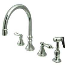 Governor 1.8 GPM Widespread Kitchen Faucet - Includes Escutcheon and Side Spray