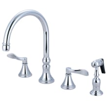 NuFrench 1.8 GPM Widespread Kitchen Faucet - Includes Escutcheon and Side Spray