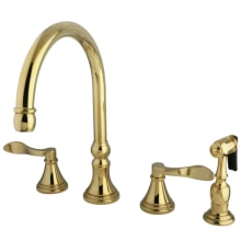 NuFrench 1.8 GPM Widespread Kitchen Faucet - Includes Escutcheon and Side Spray