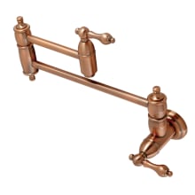 Restoration 3.8 GPM Wall Mounted Double Handle Pot Filler Faucet with Metal Lever Handles