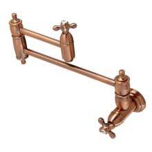 Restoration 3.8 GPM Wall Mounted Double Handle Pot Filler Faucet with Metal Cross Handles