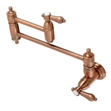 Heirloom 3.8 GPM Wall Mounted Double Handle Pot Filler Faucet with Metal Lever Handles