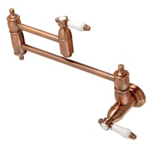 Bel-Air 3.8 GPM Wall Mounted Double Handle Pot Filler Faucet with Porcelain Lever Handles