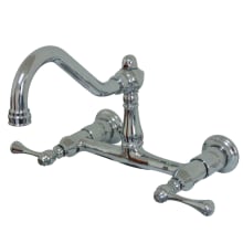 Vintage 1.2 GPM Wall Mounted Bridge, Widespread Bathroom Faucet