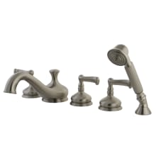Deck Mounted Roman Tub Filler with Built-In Diverter - Includes Hand Shower