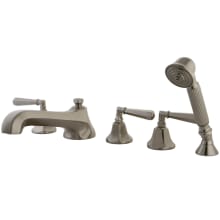 Deck Mounted Roman Tub Filler with Built-In Diverter - Includes Hand Shower