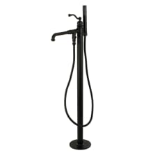 English Country Floor Mounted Tub Filler with Built-In Diverter - Includes Hand Shower