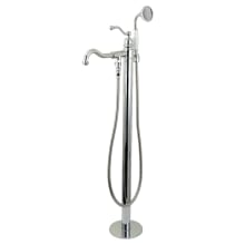 English Country Floor Mounted Tub Filler with Built-In Diverter - Includes Hand Shower