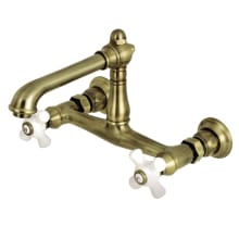 English Country 1.2 GPM Wall Mounted Bridge, Widespread Bathroom Faucet