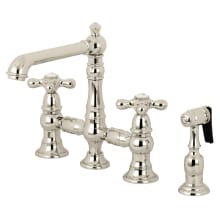 English Country 1.8 GPM Widespread Bridge Kitchen Faucet - Includes Escutcheon and Side Spray