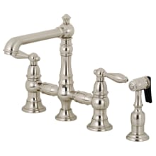 English Country 1.8 GPM Widespread Bridge Kitchen Faucet - Includes Side Spray