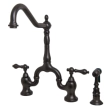 English Country 1.8 GPM Widespread Bridge Kitchen Faucet - Includes Side Spray