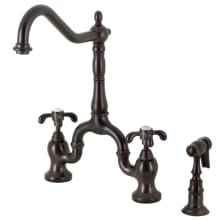 French Country 1.8 GPM Bridge Kitchen Faucet - Includes Side Spray