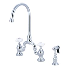 English Country 1.8 GPM 16-13/16" Bridge Kitchen Faucet - Includes Side Spray