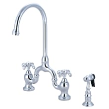 French Country 1.8 GPM Bridge Kitchen Faucet - Includes Side Spray