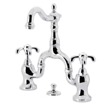 French Country 1.2 GPM Bridge Bathroom Faucet with Pop-Up Drain Assembly