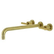 Manhattan Wall Mounted Roman Tub Filler with Round Escutcheons with 13-3/16" Spout Reach