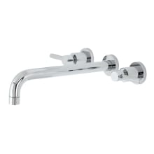 Concord Wall Mounted Roman Tub Filler with 11-3/16" Spout Reach, Round Escutcheons, and Lever Handles