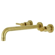 Concord Wall Mounted Roman Tub Filler with 11-3/16" Spout Reach, Round Escutcheons, and Lever Handles