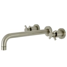Concord Wall Mounted Roman Tub Filler with 11-3/16" Spout Reach, Round Escutcheons, and Cross Handles