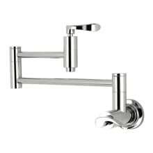 NuWave 3.8 GPM Wall Mounted Double Handle Pot Filler Faucet with Metal Handles